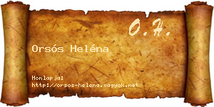 Orsós Heléna névjegykártya